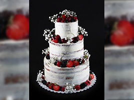 Svatební dort naháč s ovocem - nevěstin závoj
